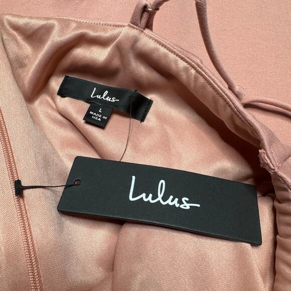 Lulu's | NWT Drinks on Me Mauve Pink Sleeveless Pleated Bodycon Dress - Picture 5 of 7